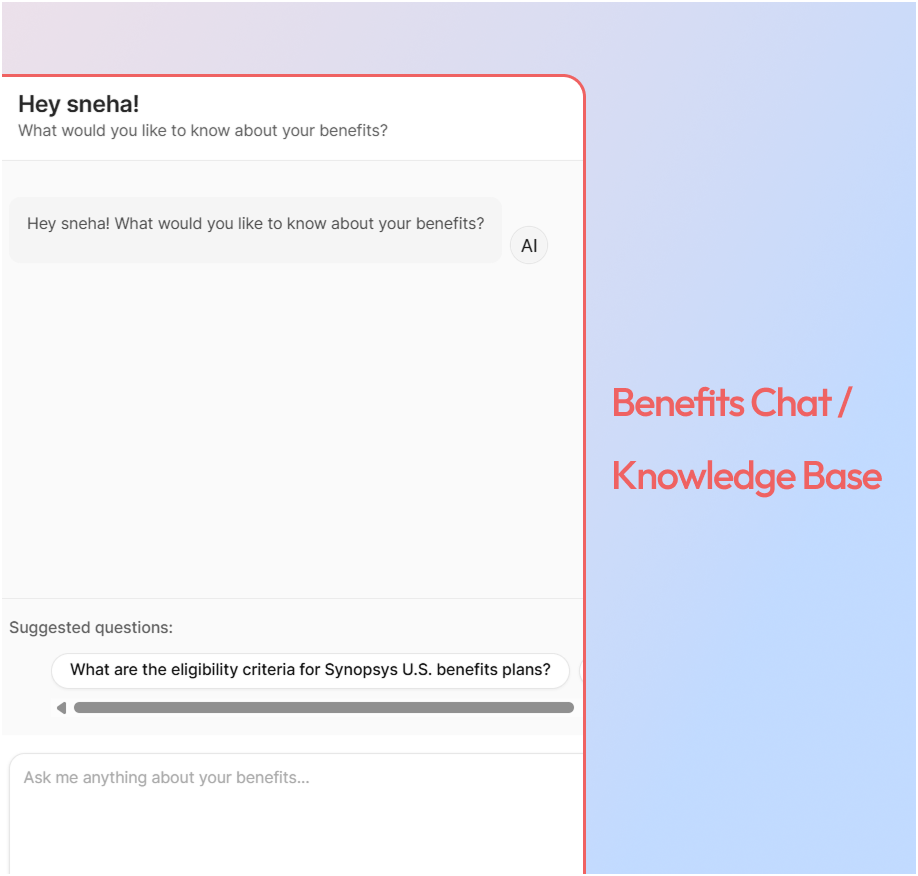 Benefits chat and knowledge base