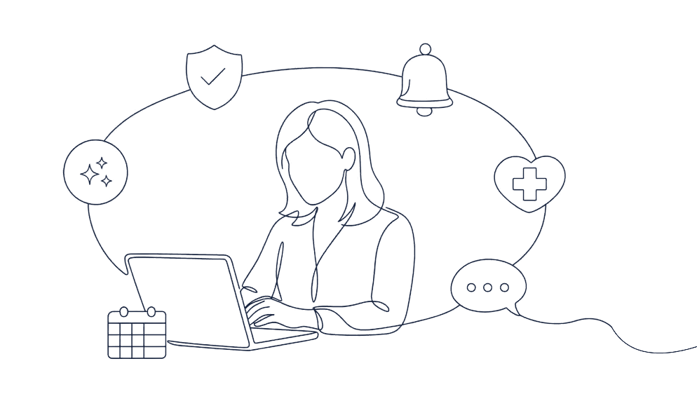 Person managing benefits communication with AI assistance